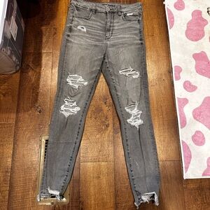 American Eagle Outfitters Distressed Black Skinny Jeans